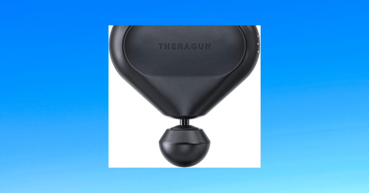 Theragun Mini portable massage gun providing relief to sore muscles